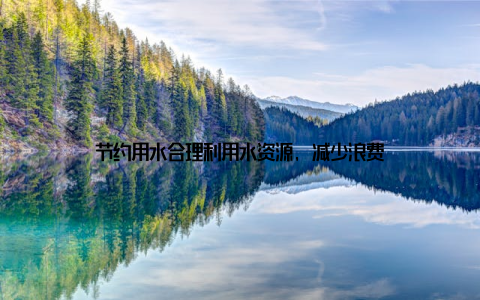 节约用水合理利用水资源, 减少浪费