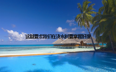 这就要求我们在浇水时要掌握好度