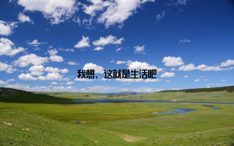 我想, 这就是生活吧