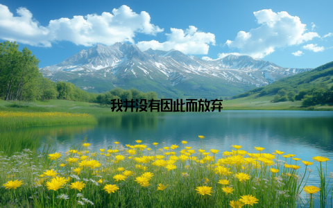 我并没有因此而放弃