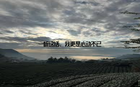 一听这话, 我更是心动不已